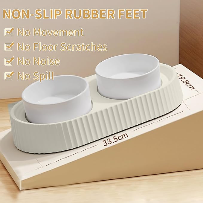 Ceramic Tilted Dog Bowl