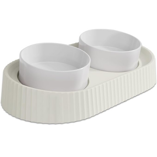Ceramic Tilted Dog Bowl