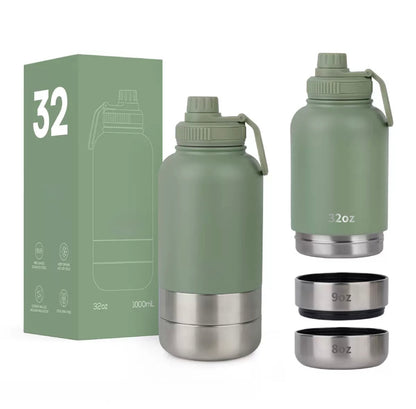 3 In 1 Pet Water Bottle with 2 Bowls ( Water & Food )