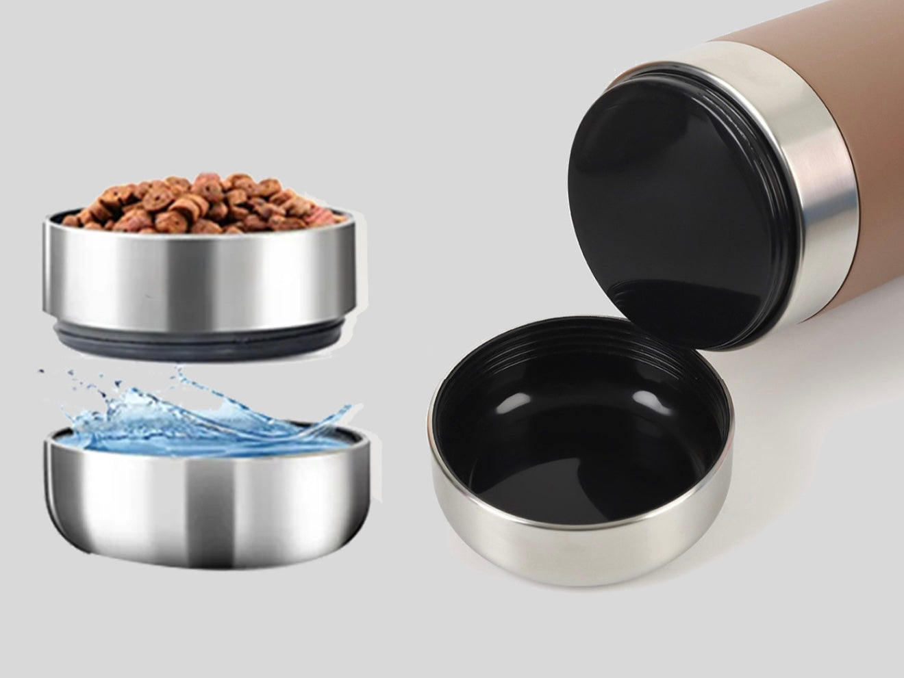3 In 1 Pet Water Bottle with 2 Bowls ( Water & Food )