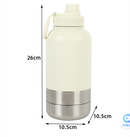 3 In 1 Pet Water Bottle with 2 Bowls ( Water & Food )